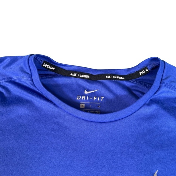 Nike DRI-FIT Miler T-Shirt Men S Blue Purple Running Reflective Crew Neck 872021 - Picture 5 of 11